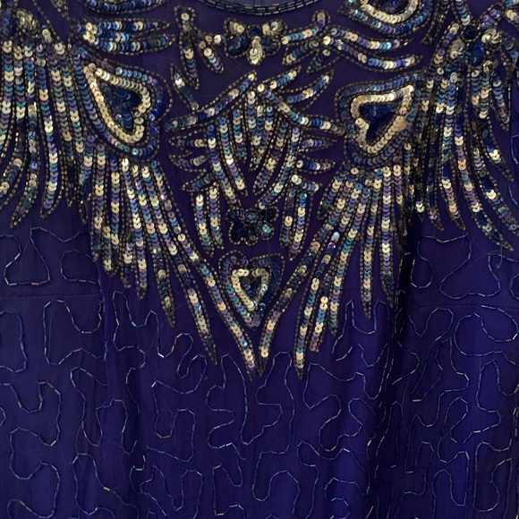Vintage Navy and Silver Beaded Top - Picture 4 of 7